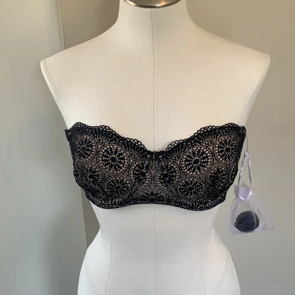 ‼️CLOSET CLOSING‼️NWT Free People 32D Starla Underwire Bra - Black - Picture 4 of 8